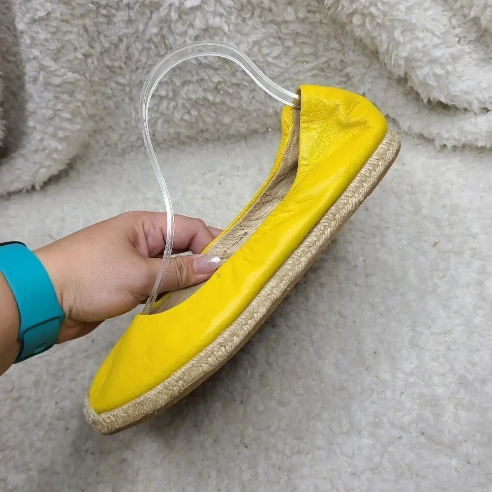Via Spiga Yellow Leather Espadrilles Flats Size 7.5‎